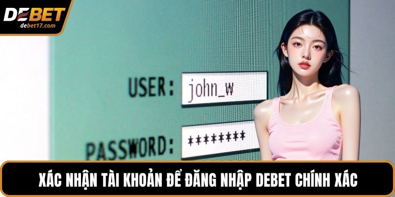 Xác nhận tài khoản để đăng nhập DEBET chính xác
